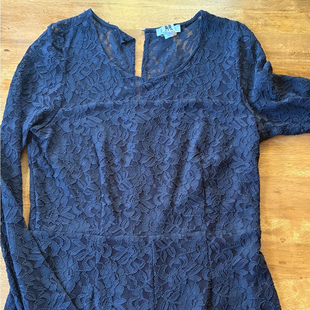 1State Black Lace Long Sleeve Romper - Picture 7 of 9